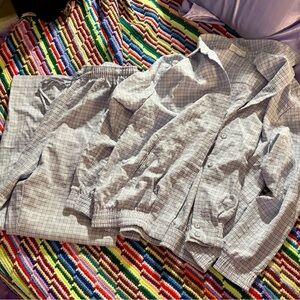 Alfred Dunner Blu and White Plaid Women's Set